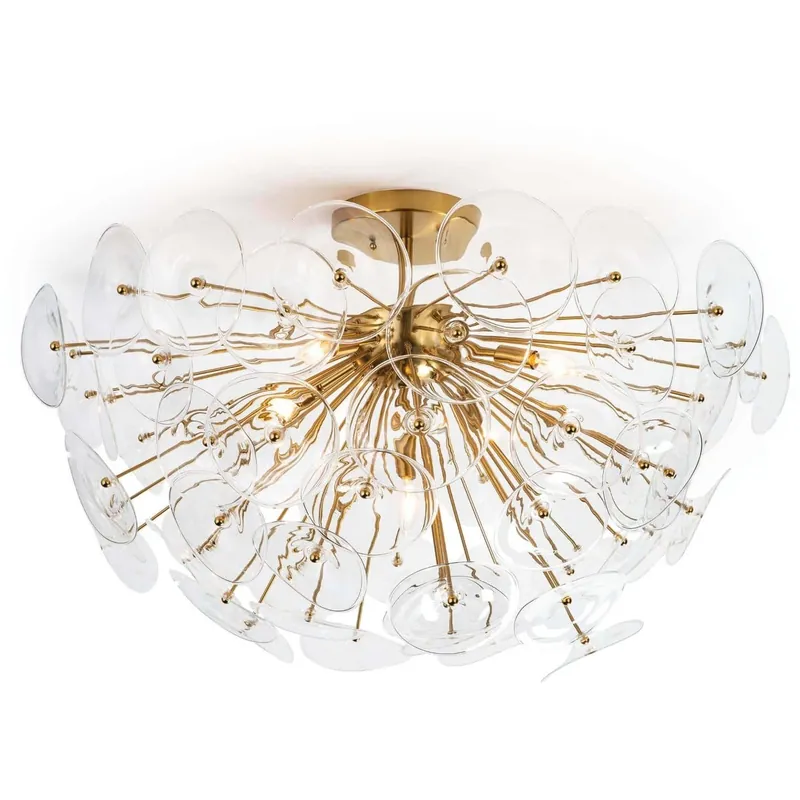 Poppy 5 Light 35 inch Clear Flush Mount Ceiling Light, Semi Flush Mount Original