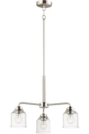 Acadia 3 Light 20 inch Satin Nickel Chandelier Ceiling Light Save Now