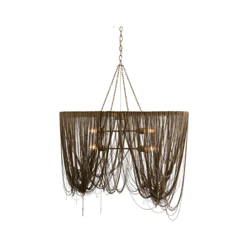 Wholesale Layla 4 Light 36 inch Antique Brass and Nickel Chandelier Ceiling Light