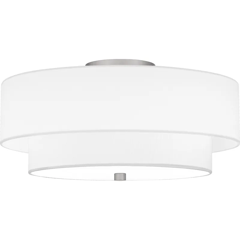 Prewett 2 Light 16 inch Brushed Nickel Semi-Flush Mount Ceiling Light Flash Sale