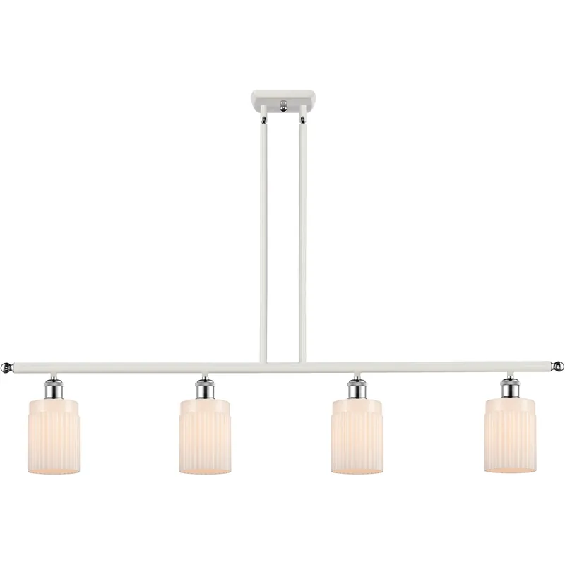 Ballston Hadley 4 Light 48 inch White and Polished Chrome Island Light Ceiling Light in Matte White Glass, Ballston Trending