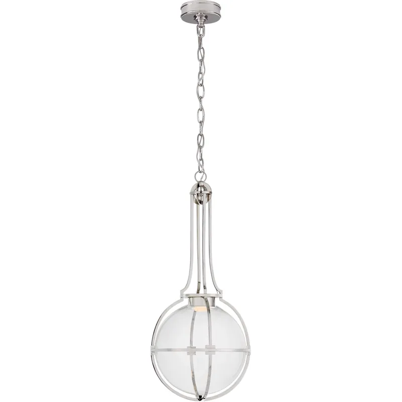 Buy Today Chapman & Myers Gracie LED 13 inch Polished Nickel Captured Globe Pendant Ceiling Light, Medium
