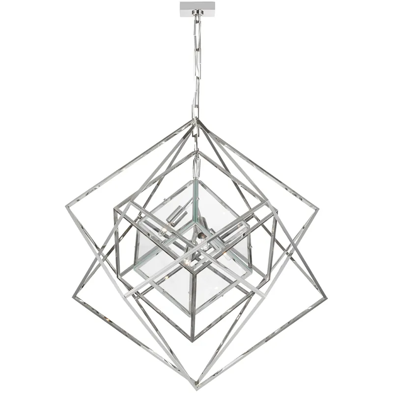 Kelly Wearstler Cubist 4 Light 32 inch Polished Nickel Chandelier Ceiling Light, Medium Best Price
