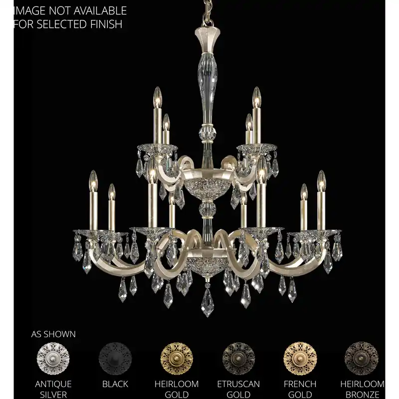 Napoli 12 Light 32.1 inch Heirloom Bronze Chandelier Ceiling Light, Schonbek Signature Latest