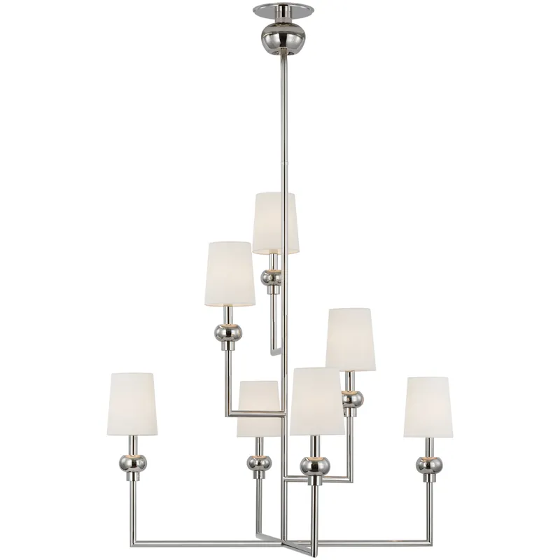 Paloma Contreras Comtesse LED 38.5 inch Polished Nickel Offset Chandelier Ceiling Light, XL Super Sale