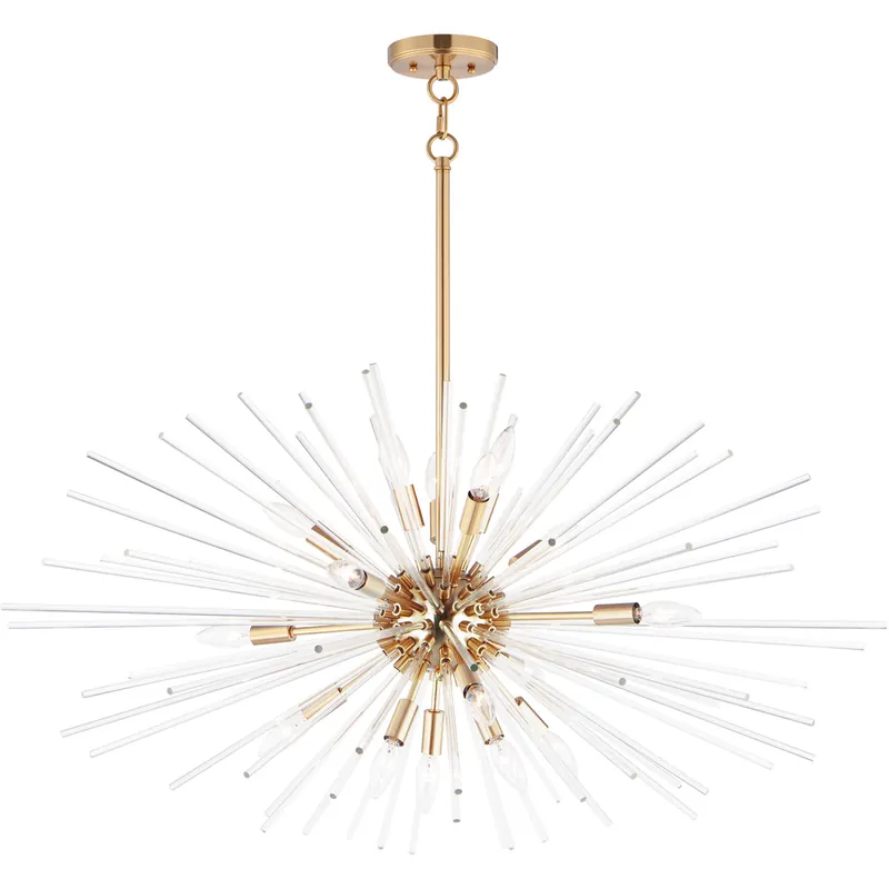 Polaris 16 Light 40 inch Satin Brass Multi-Light Pendant Ceiling Light Luxury