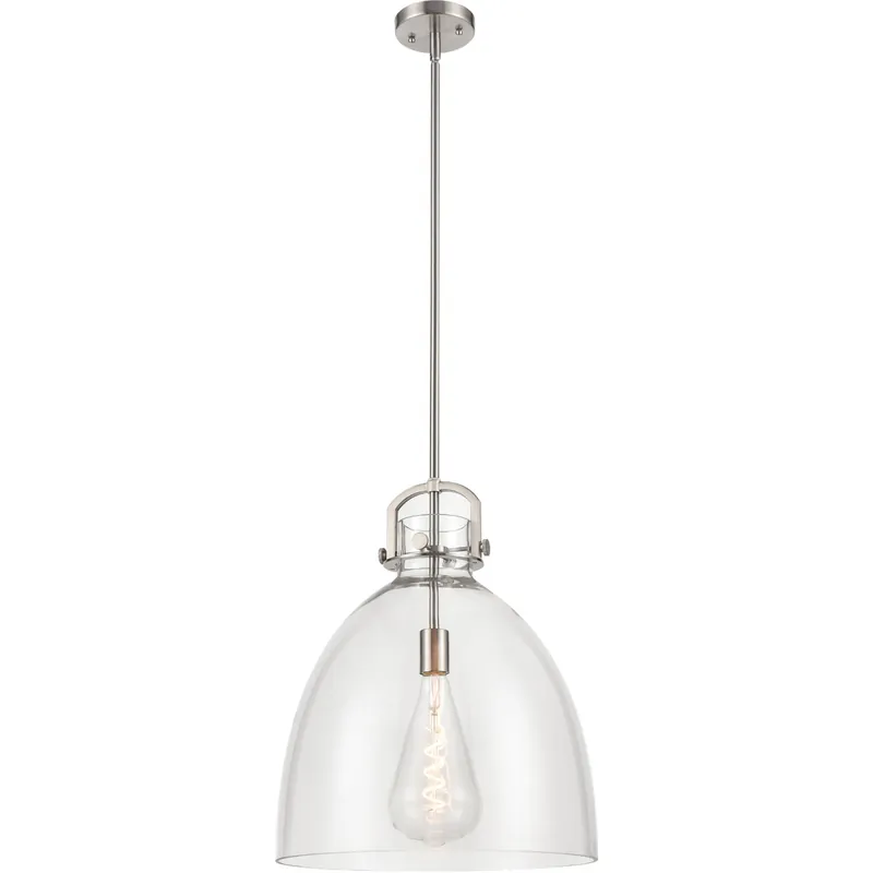 No Minimum Order Newton Bell 1 Light 16 inch Brushed Satin Nickel Pendant Ceiling Light
