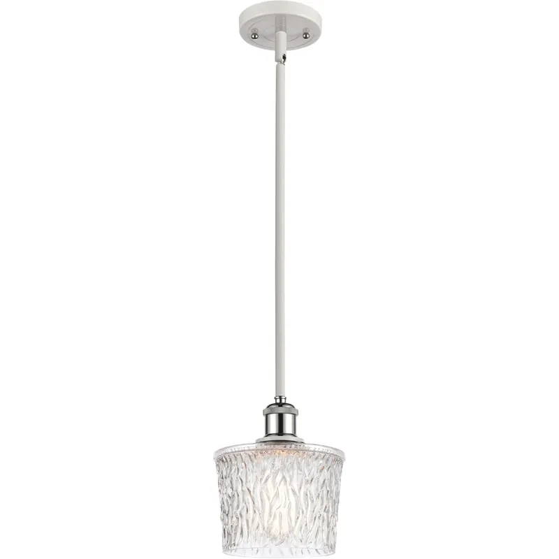 Ballston Niagra 1 Light 7 inch White and Polished Chrome Pendant Ceiling Light, Ballston Super Sale