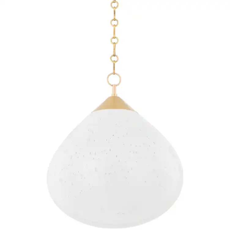 Semilla 1 Light 18 inch Vintage Brass Pendant Ceiling Light Next Day Delivery