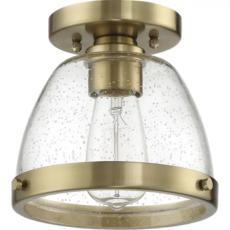Time-Limited Lodie 1 Light 8 inch Satin Brass Flushmount Ceiling Light