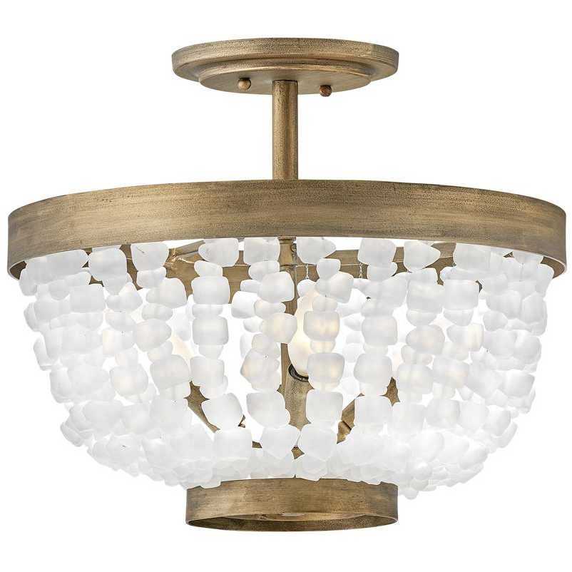Dune LED 16 inch Burnished Gold Foyer Light Ceiling Light, Semi-Flush Mount Free Returns