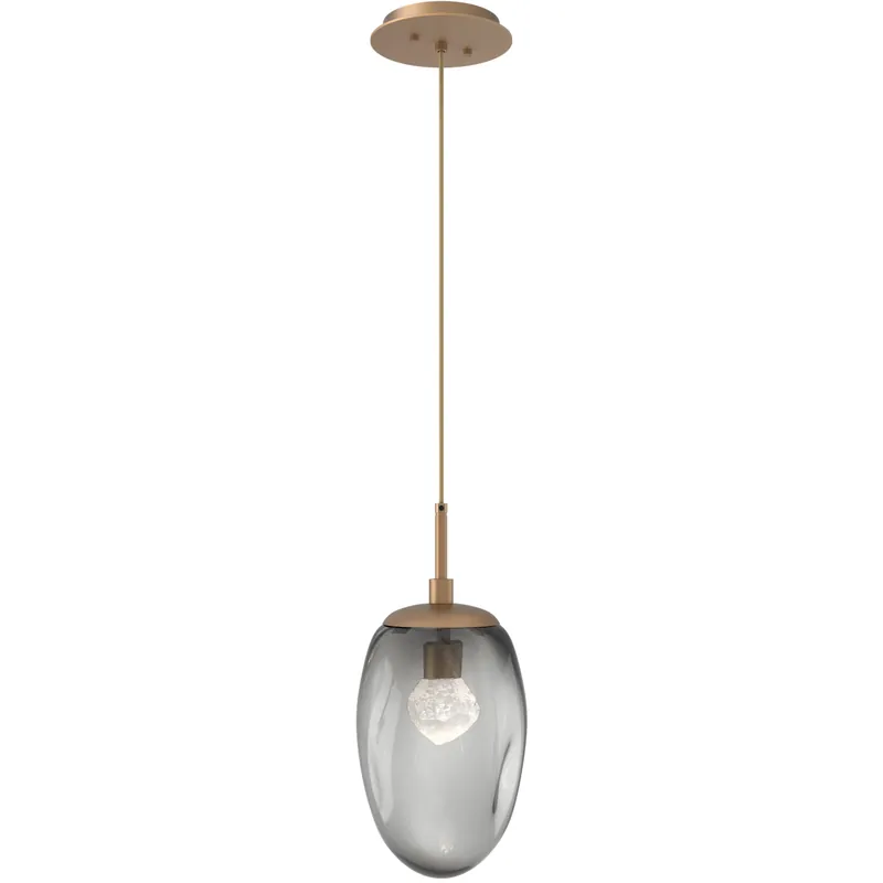 Money Back Guarantee Meteo LED LED 10 inch Novel Brass Pendant Ceiling Light in 2700K LED, Zircon Inner - Smoke Outer