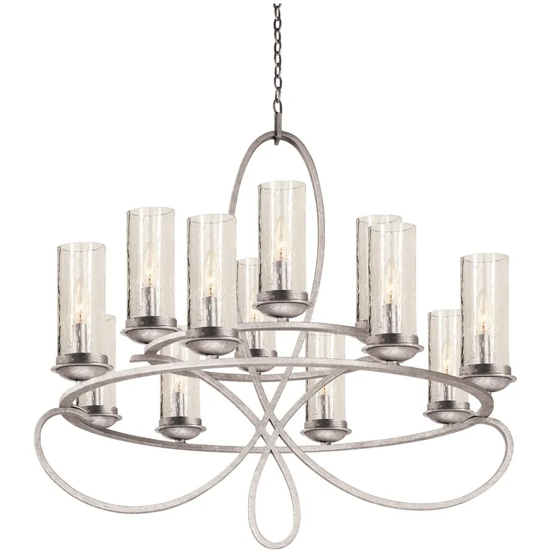 Grayson 12 Light 32 inch Pearl Silver Chandelier Ceiling Light Popular