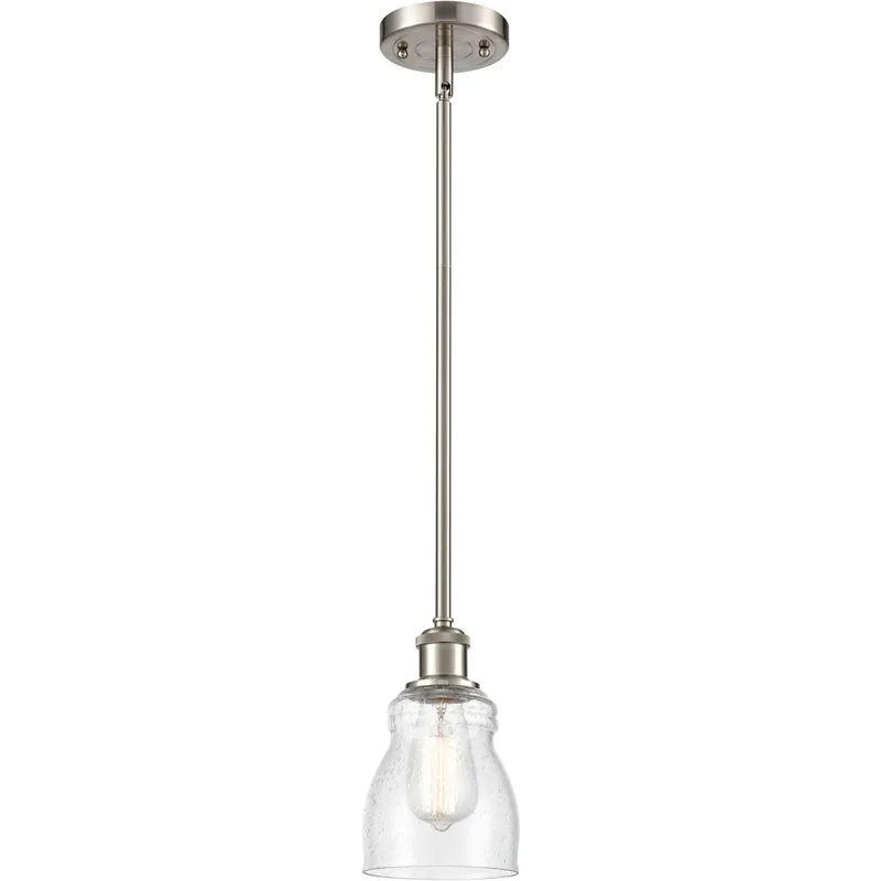Get Yours Ballston Ellery LED 5 inch Brushed Satin Nickel Pendant Ceiling Light in Seedy Glass, Ballston
