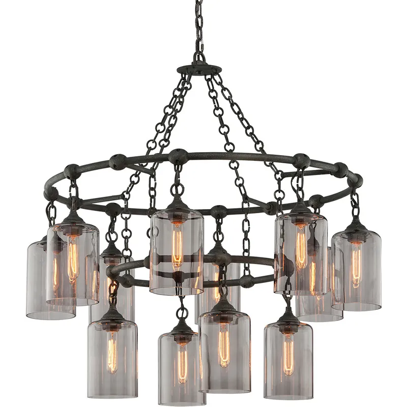 Gotham 12 Light 38.25 inch Aged Pewter Chandelier Ceiling Light While Supplies Last