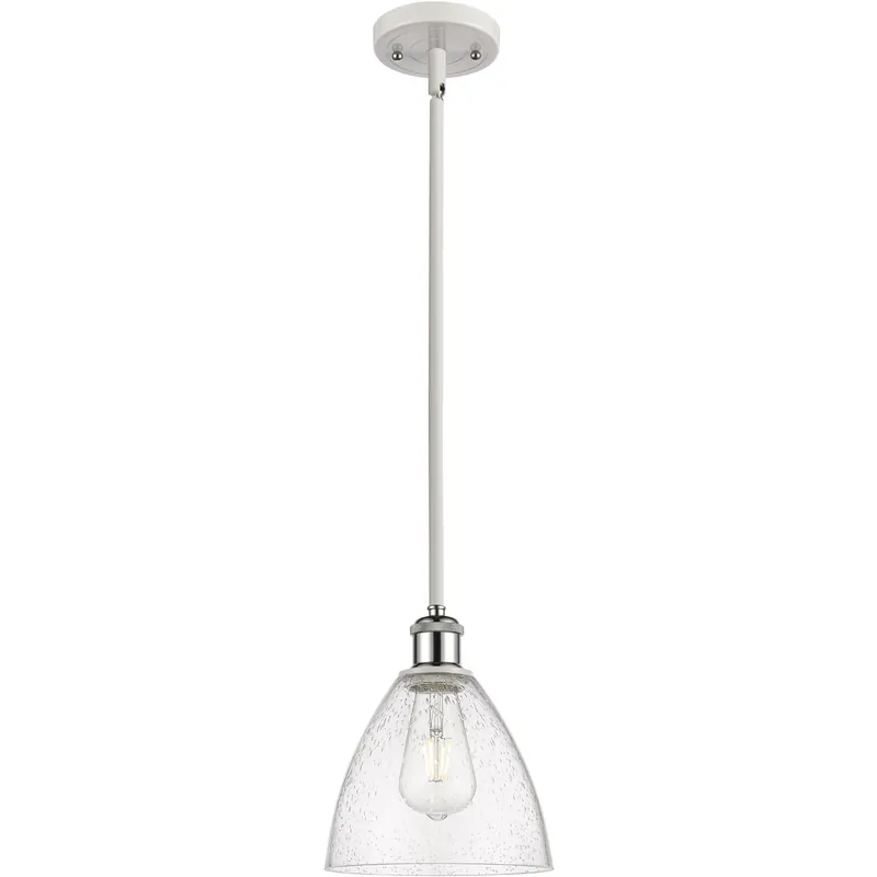 Ballston Dome LED 8 inch White and Polished Chrome Mini Pendant Ceiling Light in Seedy Glass Time-Limited