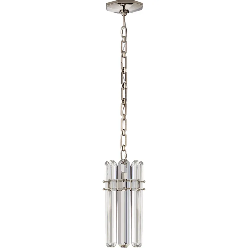 One Day Deal AERIN Bonnington 1 Light 7.25 inch Polished Nickel Pendant Ceiling Light, Small