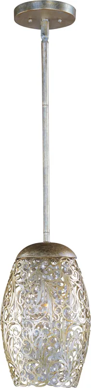 Arabesque 1 Light 7 inch Golden Silver Mini Pendant Ceiling Light in 50, Beveled Crystal, G9 Frost Xenon New Arrival