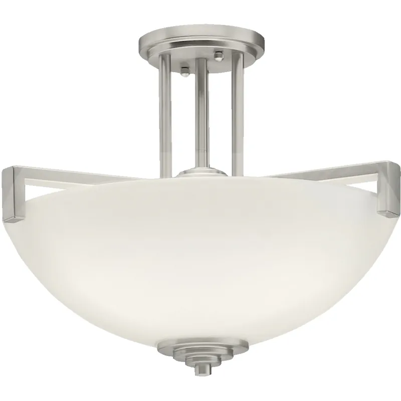 Eileen 3 Light 17 inch Brushed Nickel Inverted Pendant/Semi Flush Ceiling Light in Incandescent Big Sale