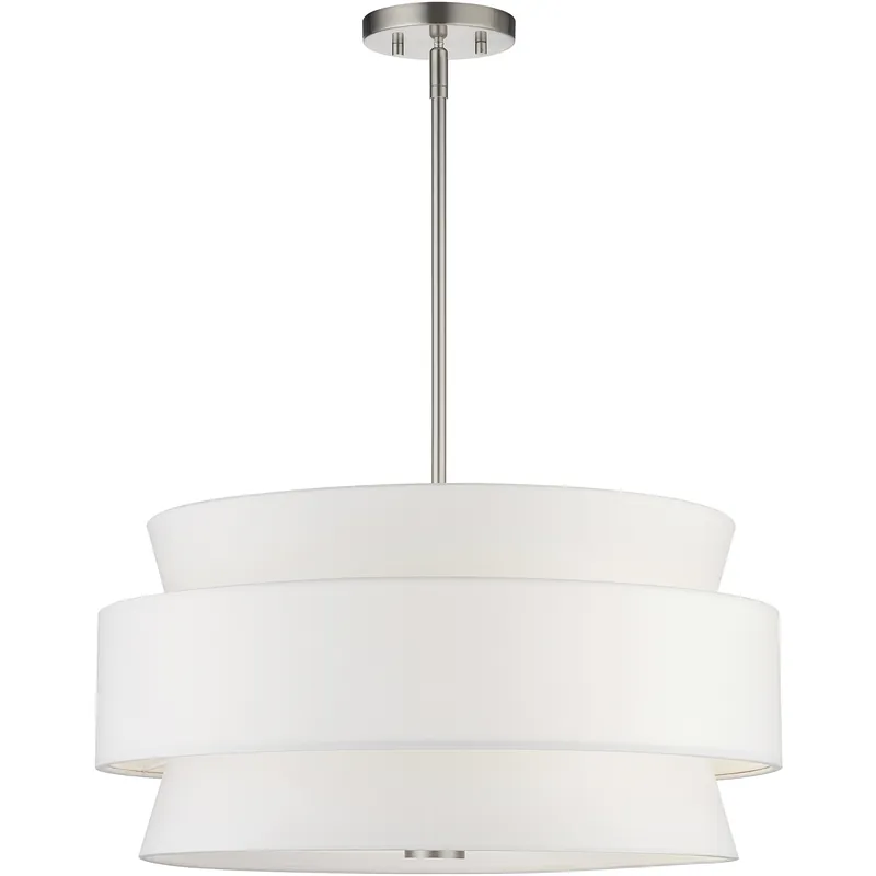 Clearance Fontana 5 Light 22 inch Brushed Nickel Pendant Chandelier Ceiling Light