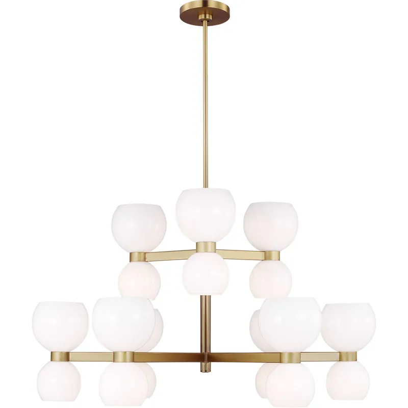 Free Delivery kate spade new york Londyn 18 Light 36.5 inch Burnished Brass with Milk White Glass Chandelier Ceiling Light