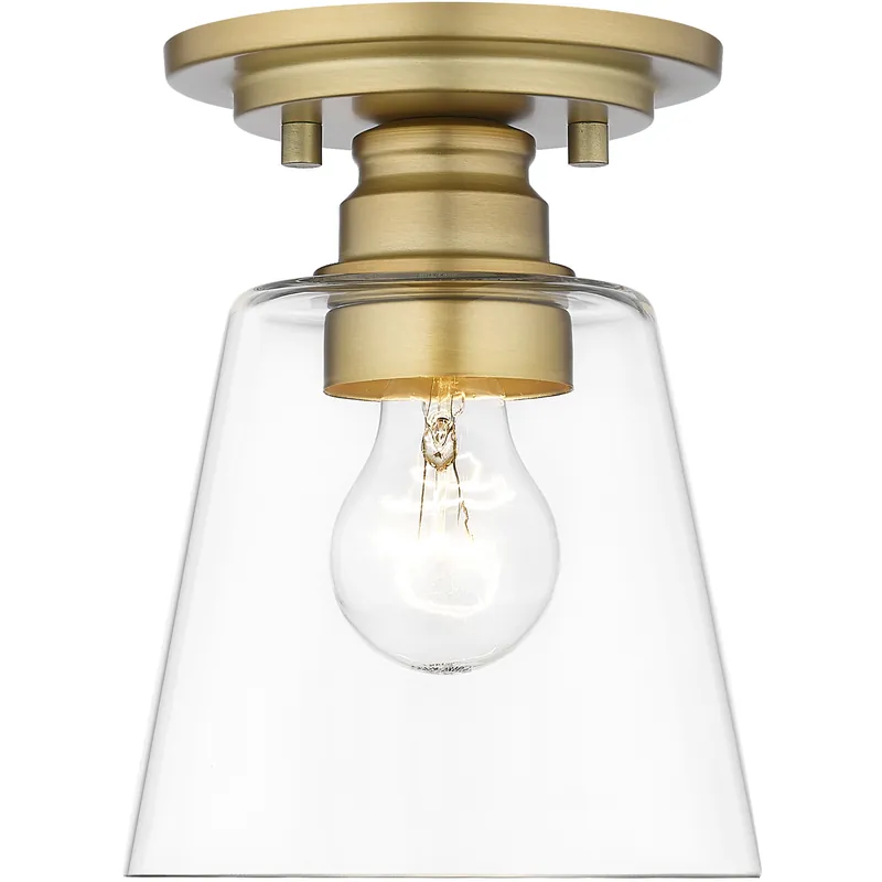 Deal Annora 1 Light 7 inch Olde Brass Flush Mount Ceiling Light