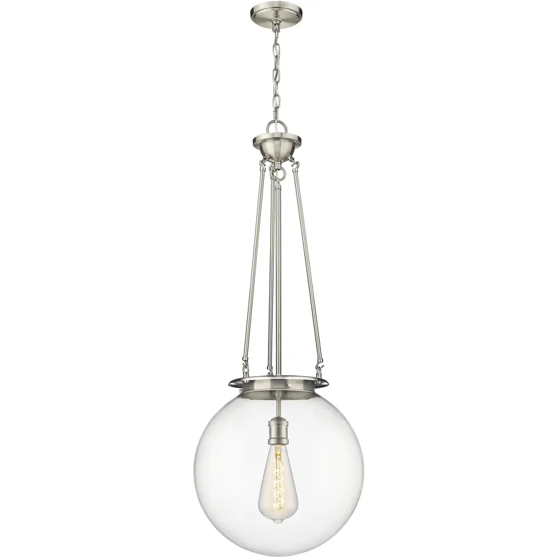 Fresh Stock Beacon 1 Light 15.75 inch Satin Nickel Pendant Ceiling Light