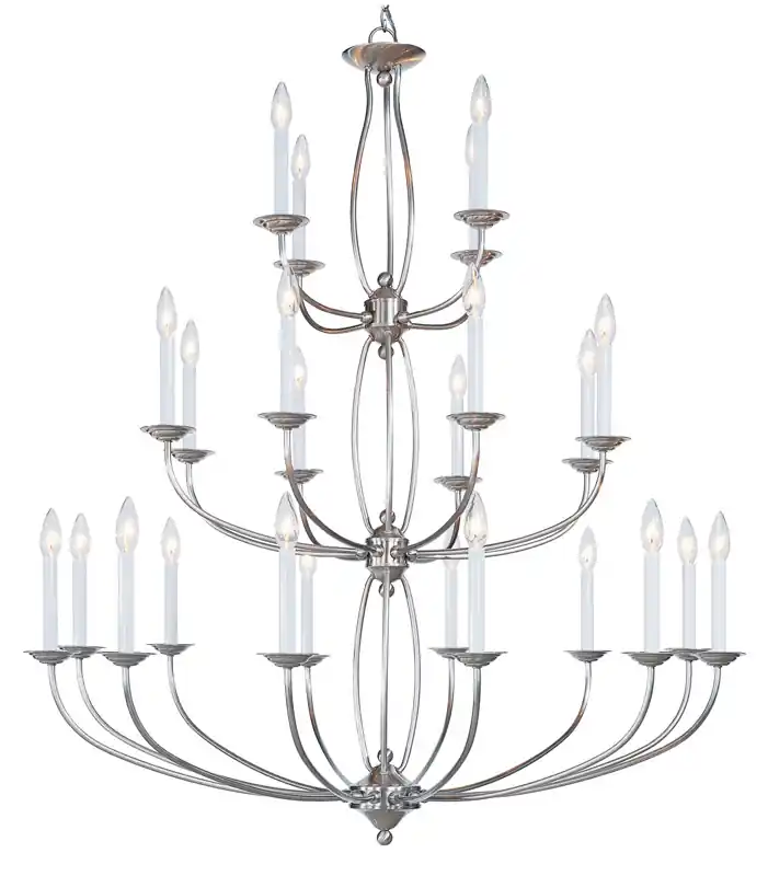 Home Basics 24 Light 42 inch Brushed Nickel Chandelier Ceiling Light One Day Deal