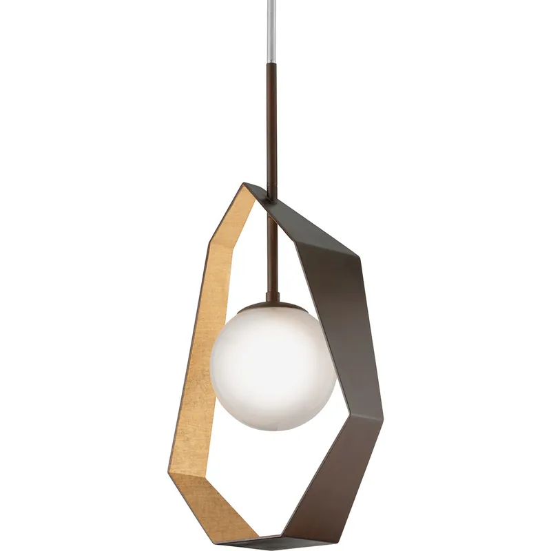 Price Cut Origami 1 Light 16.5 inch Bronze with Gold Leaf Pendant Ceiling Light