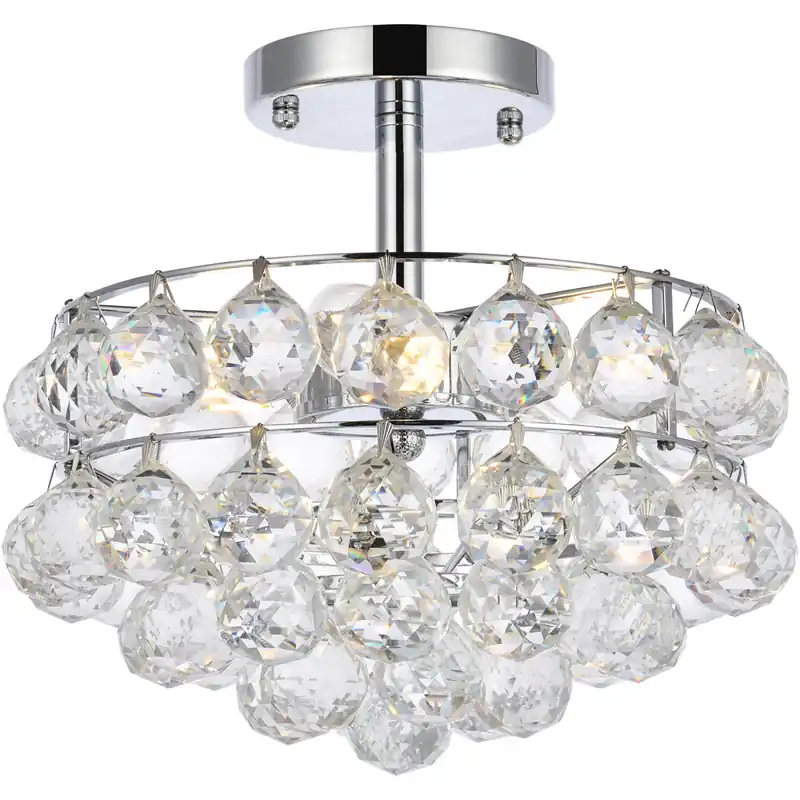Savannah 3 Light 12 inch Chrome Flush Mount Ceiling Light Free Delivery