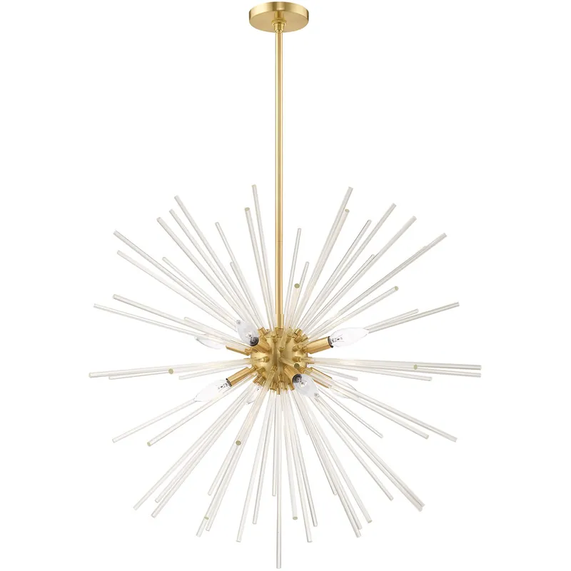Free Shipping Utopia 8 Light 34 inch Satin Brass Pendant Chandelier Ceiling Light