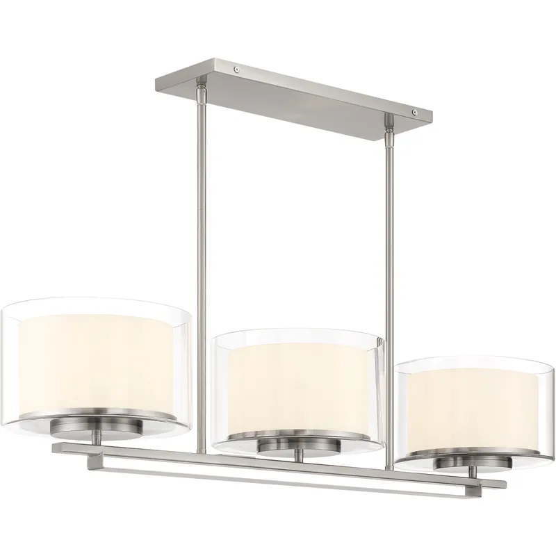Parsons Studio 3 Light 38 inch Brushed Nickel Island Light Ceiling Light Hassle-Free Returns