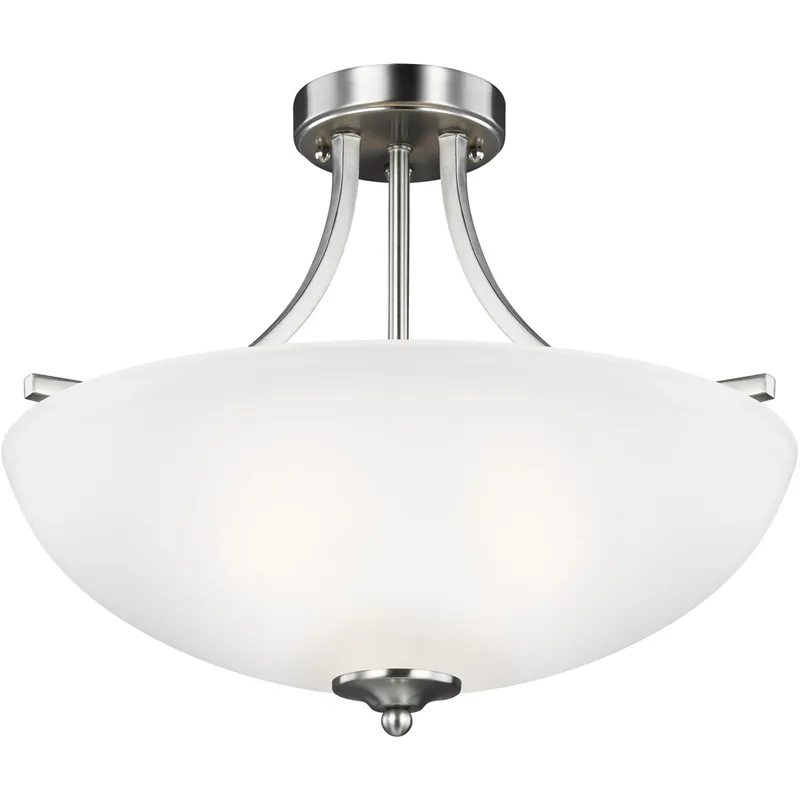 Free Returns Geary 3 Light 18.63 inch Brushed Nickel Convertible Pendant Semi-Flush Ceiling Light