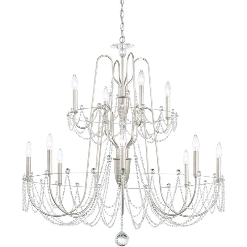 Esmery 12 Light Heirloom Bronze Chandelier Ceiling Light in Optic Authentic