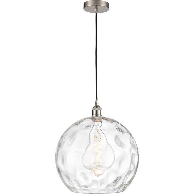 Edison Athens Water Glass 1 Light 14 inch Brushed Satin Nickel Pendant Ceiling Light Bargain