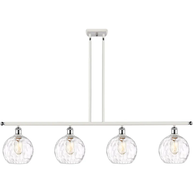 Sale Ballston Athens Water Glass LED 48 inch White and Polished Chrome Island Light Ceiling Light
