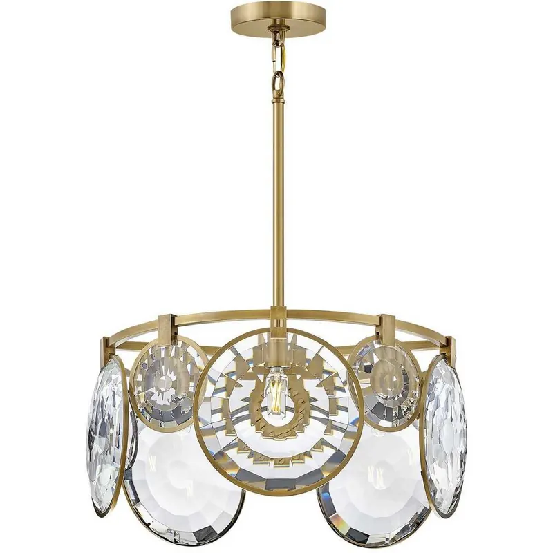 Exclusive Nala LED 21.75 inch Heritage Brass Pendant Ceiling Light, Semi-Flush Mount