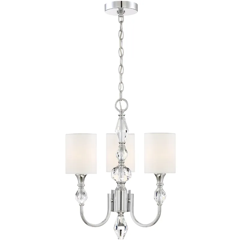 Warranty Included Evi 3 Light 17 inch Chrome Chandelier Ceiling Light
