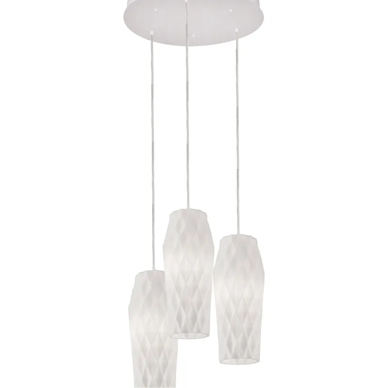 Candace 3 Light 18 inch Satin Nickel Triple Round Pendant Ceiling Light in White Free Returns