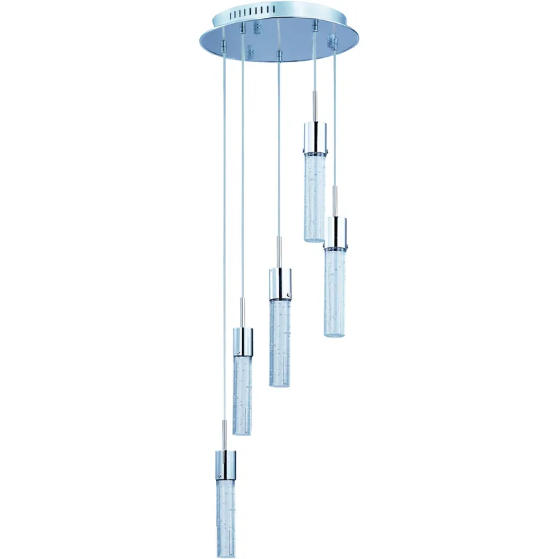 Fizz IV LED 14 inch Polished Chrome Multi-Light Pendant Ceiling Light Handmade
