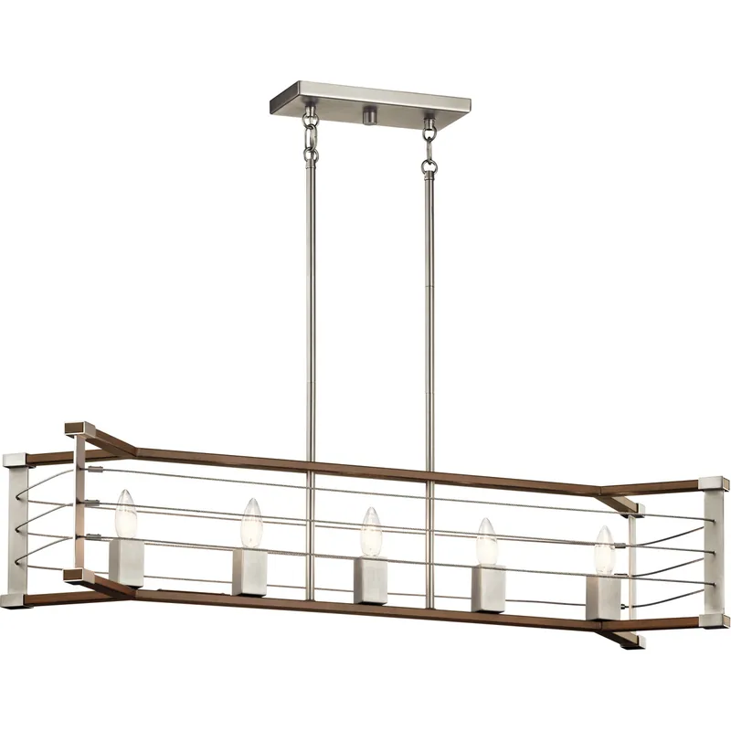 Holiday Sale Lente 5 Light 12 inch Brushed Nickel Chandelier Linear (Single) Ceiling Light