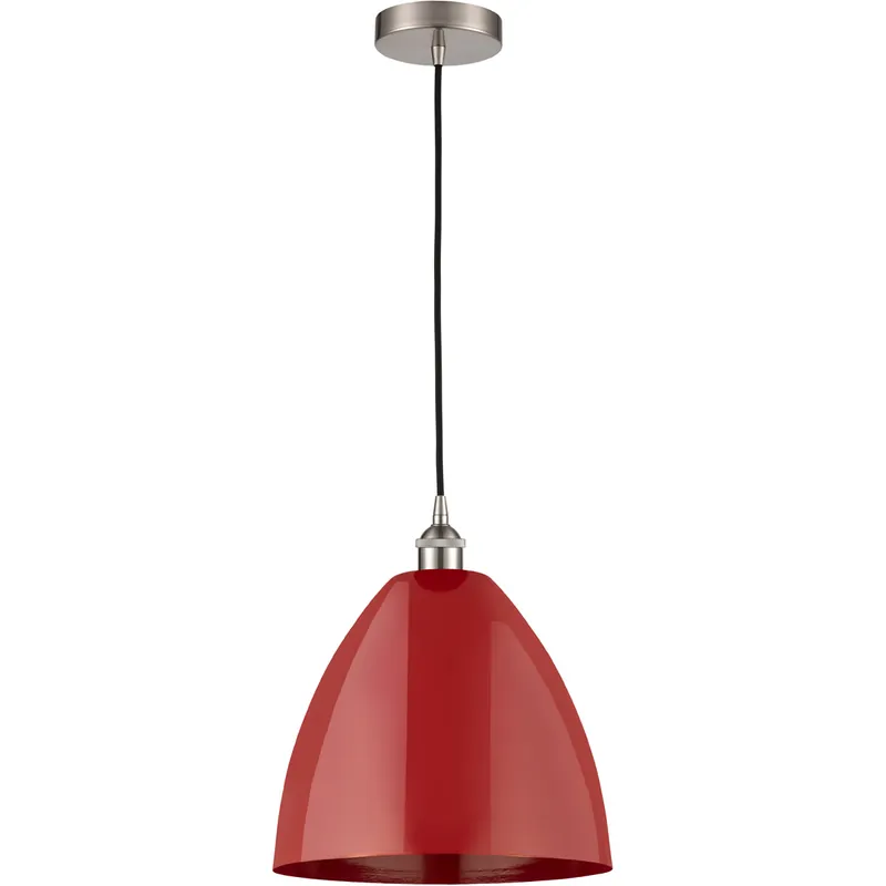 Next Day Delivery Edison Plymouth Dome 1 Light 12 inch Brushed Satin Nickel Mini Pendant Ceiling Light