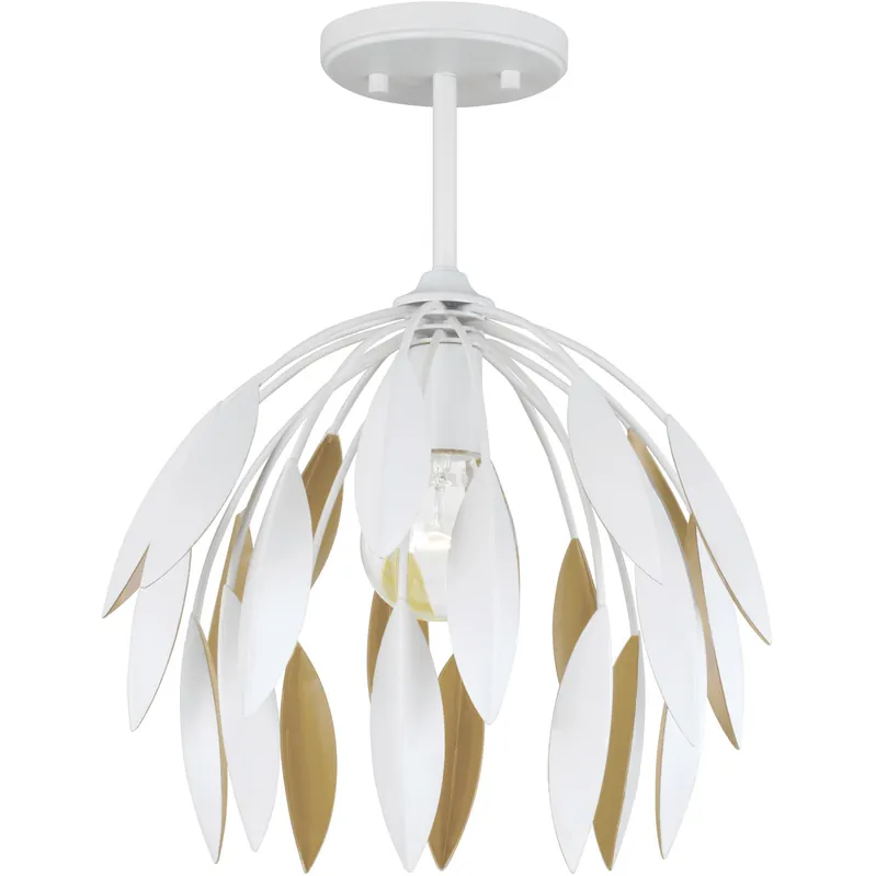 Margeaux 1 Light 14 inch Matte White Pendant Ceiling Light, Convertible Dual Mount Bargain