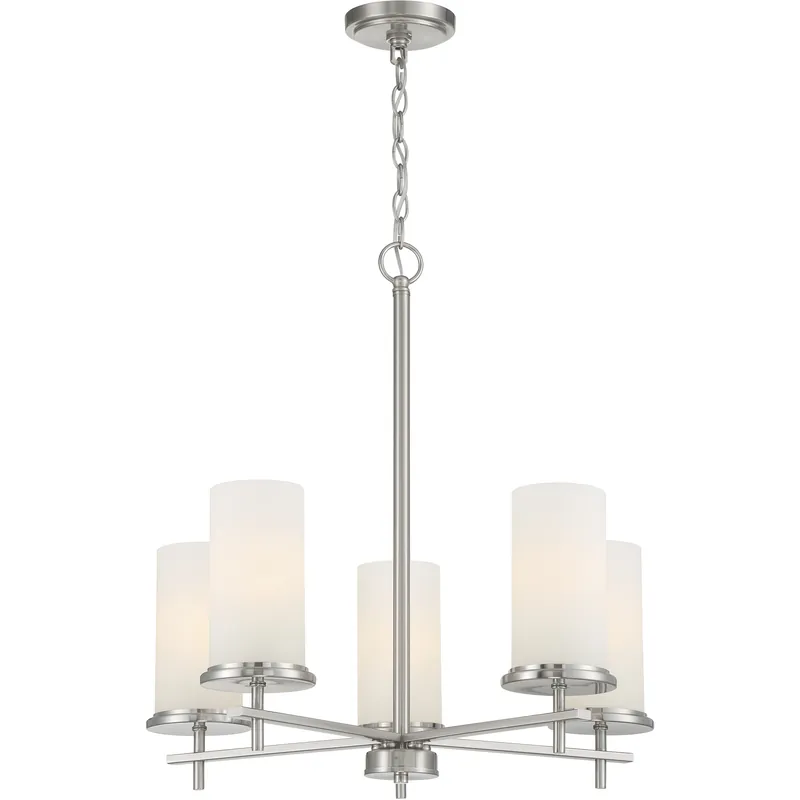 Modern Haisley 5 Light 24 inch Brushed Nickel Chandelier Ceiling Light