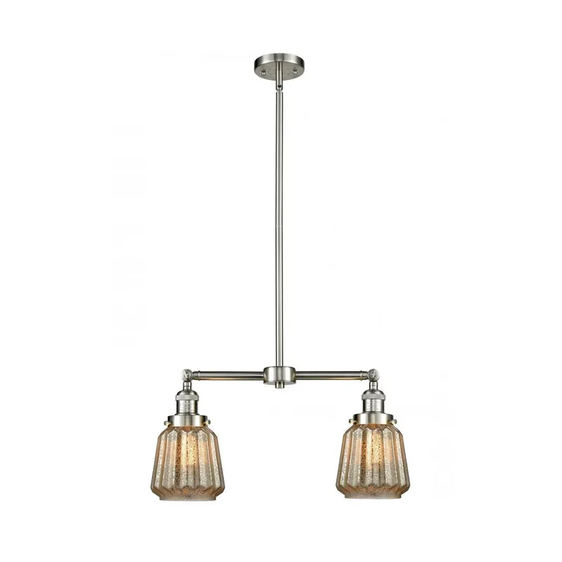 Franklin Restoration Chatham LED 21 inch Brushed Satin Nickel Chandelier Ceiling Light in Mercury Glass, Franklin Restoration Mega Sale