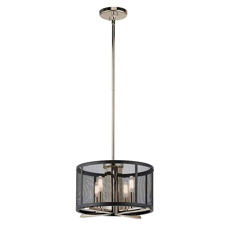 Buy Online Titus 4 Light 14 inch Polished Nickel Pendant/Semi Flush Ceiling Light