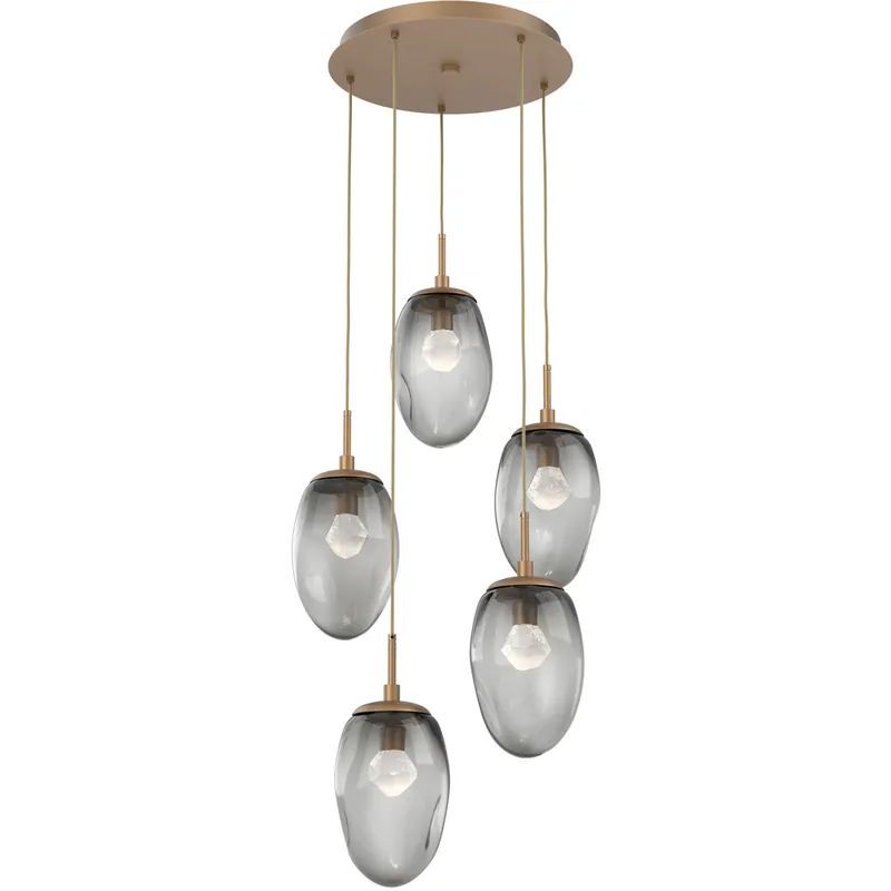 Meteo LED LED Novel Brass Chandelier Ceiling Light, Round Multi-Pendant Grab Now