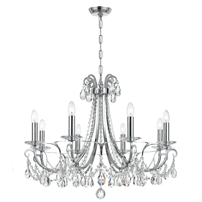 Get Yours Othello 8 Light 31 inch Polished Chrome Chandelier Ceiling Light in Clear Hand Cut