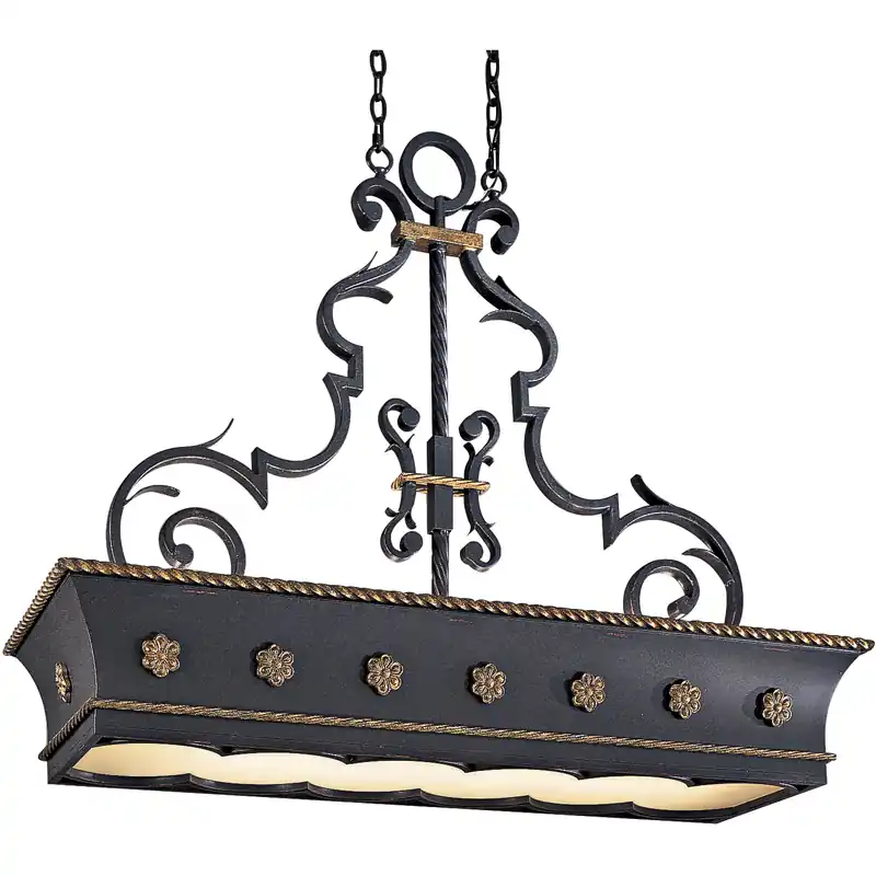 Affordable Montparnasse 12 Light 46.5 inch French Coal with Gold Leaf Island Light Ceiling Light