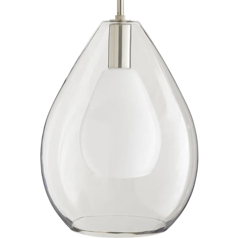 In Demand Nala 1 Light 15 inch Brushed Nickel Pendant Ceiling Light, Essential Lighting